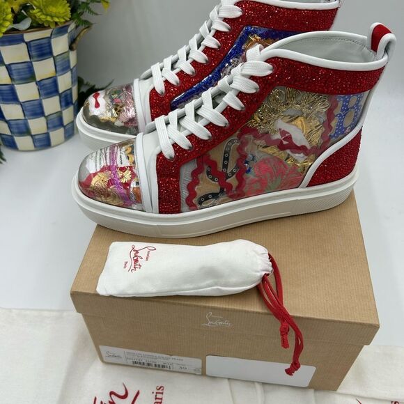 Women's Christian Louboutin, Dolan strass 
Trash high top sneakers size 39 - Picture 2 of 8